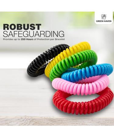 Green Haven Mosquito Repellent Bracelet Pack of 12 Waterproof Insect Repellent Wristbands | Non-Toxic Deet-Free Outdoor Bug Mosquito Bands | Mosquito Repellent Bands for Baby Kids Adults 1 count (Pack of 12) Multiple Colours - Buy Online on GoSupps.com