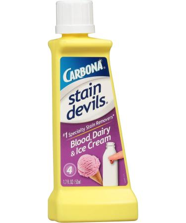 Carbona Stain Devils #4 Blood, Dairy & Ice Cream | Professional Strength Stain Remover | Safe on Skin & Washable Fabrics | 1.7 Fl Oz - Buy Online on GoSupps.com