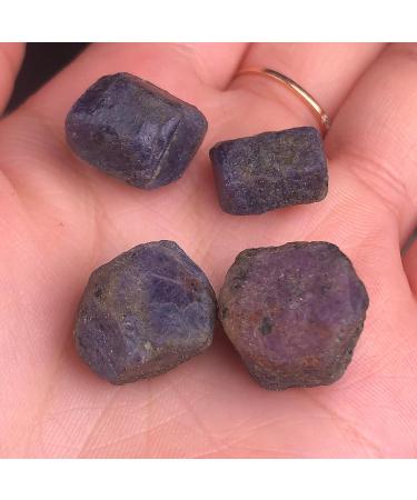 Natural Crystal Rough Natural Crystal 4pcs Natural Corundum Raw Stones Natural Rough Gemstone Crystal Specimen Stone Collection - Buy Online on GoSupps.com