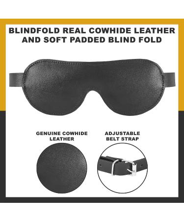 Ardour Crafts Genuine Leather Eye Mask - Adjustable Straps for Night, Travel, Meditation - Unisex Sleep Blindfold - Buy Online on GoSupps.com