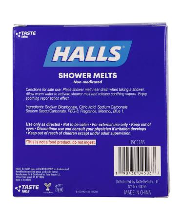 Halls Soothing Shower Melts 5 Pack - Mentho-lyptus Scented Aromatherapy with Essential Oils - Buy Online on GoSupps.com