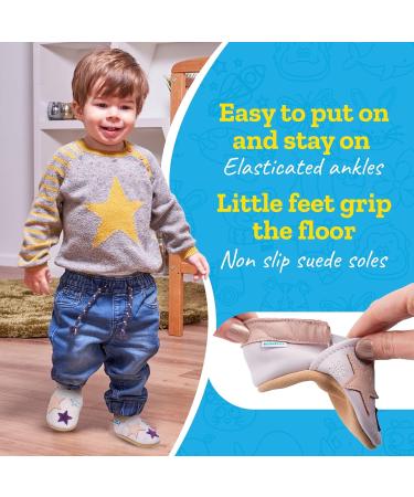 Soft Sole Baby Shoes - Leather Toddler Shoes for Baby Girl/Boy - Walking Shoes 18-24 Months Purple Stars - Buy Online on GoSupps.com