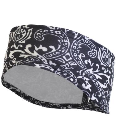 TrailHeads Women's Patterned Ponytail Headband - Black & White | Stylish Comfortable & Perfect for Active Lifestyle | International Shipping Available - Buy Online on GoSupps.com