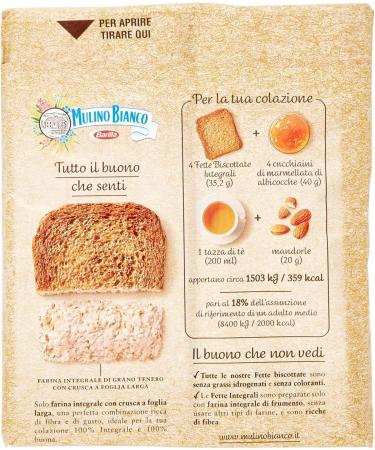  Mulino Bianco Mulino Bianco Biscottate Volkoren 315g Whole Grain Biscuits From Italy - Buy Online on GoSupps.com