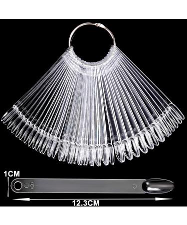 LoveOurHome 150pc Almond Nail Swatch Sticks | Vanish Gel Polish Color Display | Clear Almond Fan Cards | Nail Art Practice Sample Tools with Rings - International Shipping Available - Buy Online on GoSupps.com