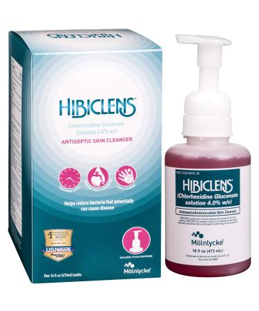 Hibiclens  Antimicrobial and Antiseptic Soap and Skin Cleanser  Foaming Pump Included  16 oz  for Home and Hospital  4% CHG 16 Fl Oz (Pack of 1)