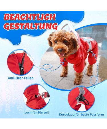 Eyin Waterproof Dog Rain Coat | Stylish Rain Jackets for Medium Dogs with Hood Lining & Reflective Stripes - Easy to Wash & Stow - Buy Online on GoSupps.com