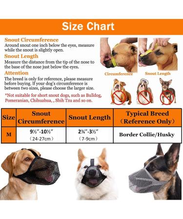 Breathable Mesh Dog Muzzle - Adjustable Nylon Muzzle for Small Dogs | M W-Gray - Buy Online on GoSupps.com