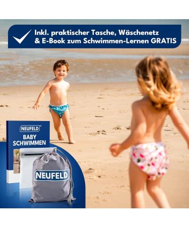 Neufeld Baby Swimming Diaper - Reusable Funny Sharks (S Up to 12kg) | Free Bag & eBook Included - International Shipping - Buy Online on GoSupps.com