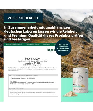 Organic Maca Powder from Peru | Brandl | 500g | Perfect for Athletes | International Shipping Available - Buy Online on GoSupps.com