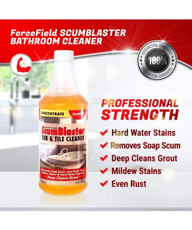 ForceField ScumBlaster: Industrial Strength Soap Scum Remover, Tile and Grout Cleaner for Hard Water Stains and Rust - Buy Online on GoSupps.com