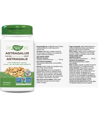 Nature's Way Astragalus Root Capsules 470mg - 100 Count - Pack of 1 - Buy Online on GoSupps.com