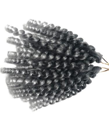Coolbers 8 Inch Silver Grey Crochet Braids Hair Extensions Ombre Jumpy Wand Curl Jamaican Curl Crochet Twist Braiding Hair (8 Inch 1B/Gray) 8 Inch 1B/Gray - Buy Online on GoSupps.com