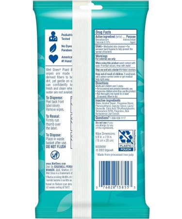 Wet Ones Plant-Based Antibacterial Hand Wipes | 10 Packs of 20 ct. Travel Size Hand Sanitizer Wipes | Lightly Scented Plant-Based Wet Ones Wipes - Buy Online on GoSupps.com