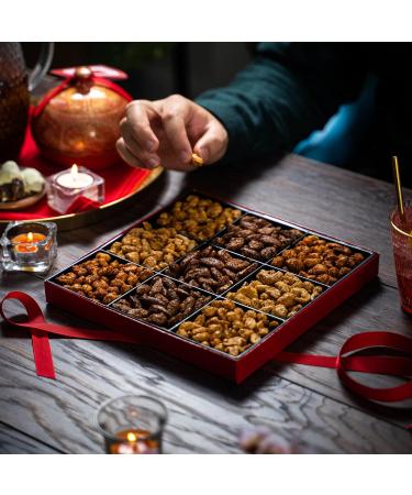 Rita Farhi Roasted & Caramelised Mixed Nut Selection Luxury Gift Box 940 g | Cashews Peanuts Pecans Almonds | Honey Roasted Salted & Chilli Flavours | Healthy Gourmet Food | Vegetarian | Kosher Luxury Mixed Nut Selection - Buy Online on GoSupps.com