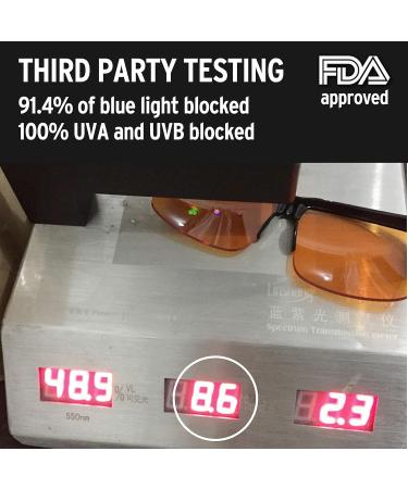 Blue Light Blocking Glasses - Over Reader Fit - Sleep Better with Anti-Glare Orange Lenses - Reduce Insomnia & Eye Strain - Ideal for Men Women & Gamers - Buy Online on GoSupps.com