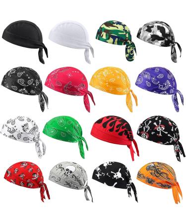 amangul Cool Pirate Hat for Women Men Fashion Adjustable Slouchy Hat Turban Headband Hat Breathable Hiphop Hat Headwear(Black With Rope) - Buy Online on GoSupps.com