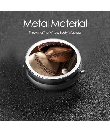 Retro Baseball Mini Pill Box | 3 Compartment Travel Organizer | Portable Medicine Case for Home & Office - Buy Online on GoSupps.com