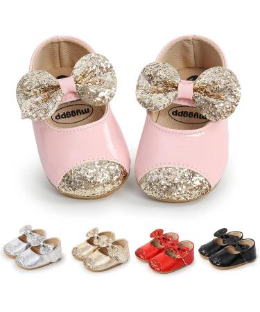RVROVIC Baby Girl Princess Sparkly Moccasins | Soft Sole Prewalker Shoes 0-6 Months - Pink - Buy Online on GoSupps.com