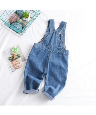 KIDSCOOL SPACE Toddler Ripped Denim Overalls, Blue-2110 | 3-4 Years, Cute Workwear for Baby Boys and Girls - Buy Online on GoSupps.com