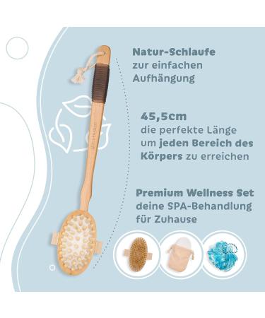 Lilienfeldt Back Cremer - Long Stem Lotus Wood Shower Brush & Back Bathing Sponge for Effortless Back Care - Buy Online on GoSupps.com