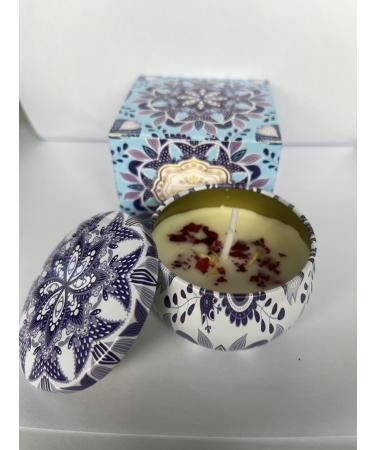 4.4oz All-Natural Candle Soy Candles Violet Vanilla Candle in Black Glass Jar Anniversary Romantic Gifts for Him.