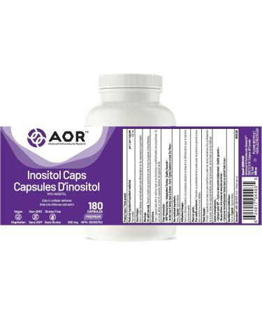 AOR Inositol Caps 500mg 180 Capsules - Myo-Inositol Supplement for Mental Well-Being & Cognitive Support - Promotes Healthy Brain Function & Cell Communication - Supports Women's Hormonal Balance 180 count (Pack of 1) - Buy Online on GoSupps.com