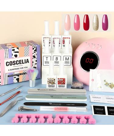 15ML Gel Nail Polish Kit with UV Light - Starter Kit with 24W LED Lamp, Glitter & Nude Colors, Matte Top Coat, Nail Art Rhinestones - DIY French Manicure Set - Buy Online on GoSupps.com