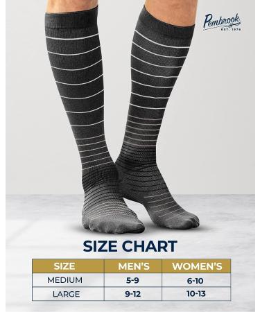 Pembrook Men's Light Compression Socks 8-15 mmHg - Large Multicolored - Buy Online on GoSupps.com