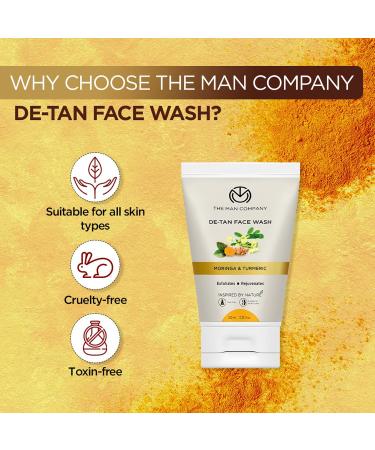 The Man Company De Tan Face Wash - Turmeric & Moringa Tan Removal Oil Control Deep Cleansing | 100 ml - Buy Online on GoSupps.com