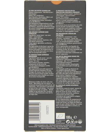  Vivani Vivani Pure Superior Chocolate 70% Ecuador 100 g 1 Pack - Buy Online on GoSupps.com