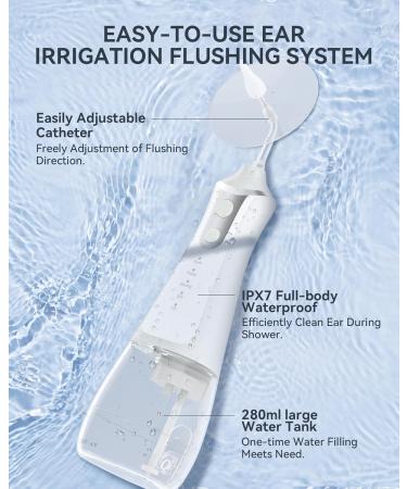 Ear Wax Removal Kit - Electric Ear Cleaner & DIY Water Pressure System | Safe & Efficient Ear Irrigation Tool for Earwax Removal (White - Buy Online on GoSupps.com
