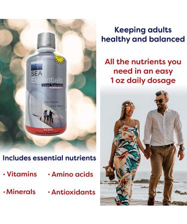 Wellgenix Sea Essentials Coral Calcium Liquid Vitamin - High Absorption Multivitamin, Sea Berry Flavor, 32 oz (Pack of 4) - Buy Online on GoSupps.com