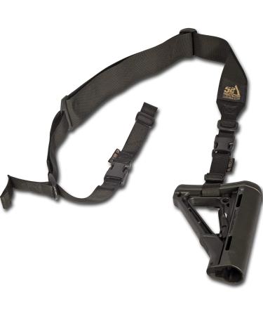 S2Delta - USA Made Premium 2 Point Rifle Sling, Fast Adjustment, Modular Attachment Connections, Comfortable 2 Wide Shoulder Strap Black Pigtail