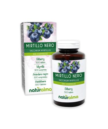 Bilberry or European Blueberry (Vaccinium myrtillus) Leaves and Fruits NATURALMA | 150 g | 300 Tablets of 500 mg | Food Supplement | Natural and Vegan