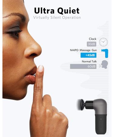 Kebor Mini Massage Gun - Portable Electric Muscle Massager with 5 Intensities, 4 Heads, USB Charging - Black - Buy Online on GoSupps.com
