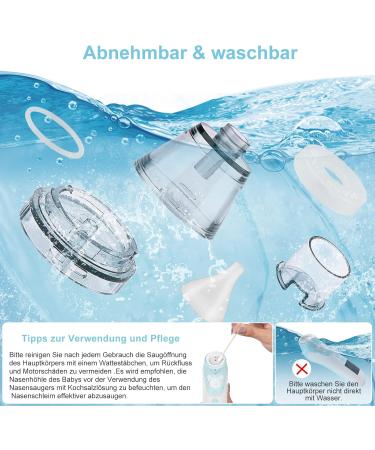 Wadeo Electric Baby Nasal Aspirator - Rechargeable USB LCD Screen 5 Suction Levels 3 Silicone Tips | Perfect for Newborns Infants & Toddlers - Buy Online on GoSupps.com