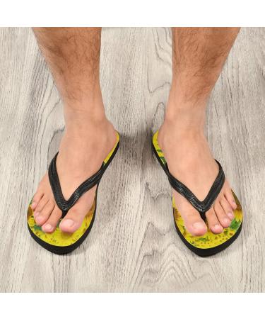 Mnsruu Summer Floral Sunflower Flip Flops for Men & Women - Perfect for Home Hotel Spa and Travel - Buy Online on GoSupps.com