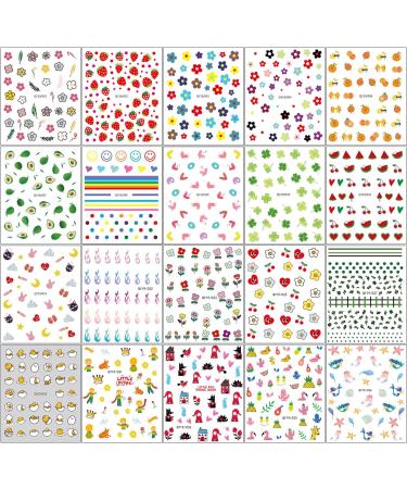 Little Girl Nail Stickers 20 Sheets Self-Adhesive Nail Decal Strawberry Nail Art Decoration Design Supplies for Kids - Buy Online on GoSupps.com