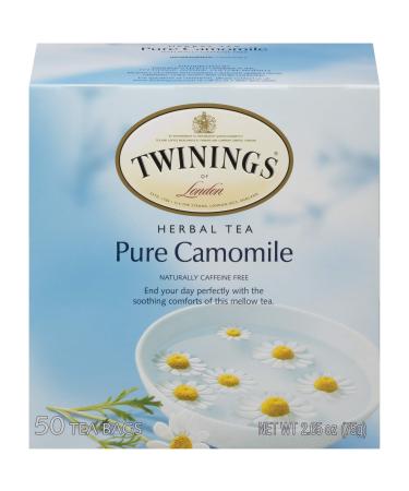 Twinings Herbal Tea Pure Camomile Caffeine Free 50 Tea Bags 2.65 oz (75 g) - Buy Online on GoSupps.com