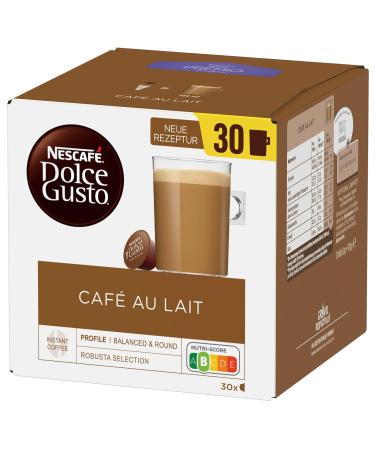 Nescaf Dolce Gusto Caf Au Lait XXL Box - 90 Coffee Capsules Creamy Milk Foam 3-Pack of 30 Capsules - International Shipping Available - Buy Online on GoSupps.com