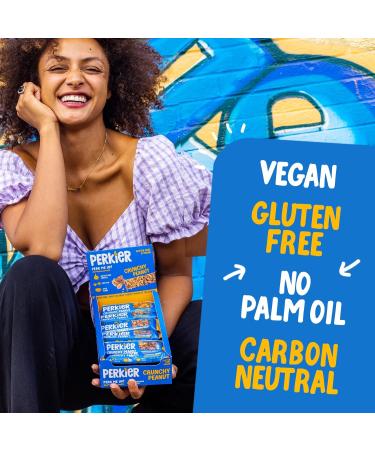 Perkier Crunchy Peanut Snack Bars (30 Pack) - Vegan, Gluten-Free, High Protein & Fiber - Buy Online on GoSupps.com