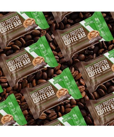 Protein Coffee Energy Bar - 16g Protein, 55mg Caffeine, Gluten Free, Non GMO, All Natural - 12 Peanut Butter Bars - Buy Online on GoSupps.com