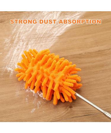 FCSHFC Chenille Feather Duster Anti-Static Dusters for Cleaning Extendable Bendable Washable Mini Dusters for Car Computer Fan Furniture(Orange) - Buy Online on GoSupps.com