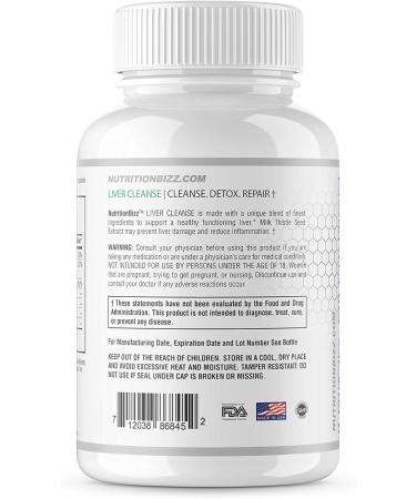 NutritionBizz Liver Cleanse Detox 60 Capsules - Cleanse & Repair Formula - Buy Online on GoSupps.com