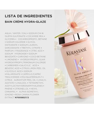 K RASTASE Gloss Absolu - Bain Hydra-Glaze - Shampoing Cr me Hydra-Illuminant et Anti-Frisottis - Acide Hyaluronique Glycolique et Huile de Rose - Cheveux pais Sujets aux Frisottis Format 250ml - Buy Online on GoSupps.com