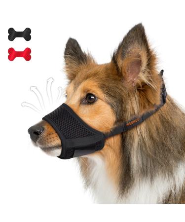 IREENUO dogs muzzle muzzle small big dogs with adjustable loop breathable mesh mesh soft tissue bite bark and eat xs black
