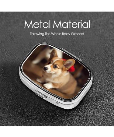 Cute Corgi 2 Compartment Pill Case | Travel Pill Organizer & Purse Gift - Buy Online on GoSupps.com