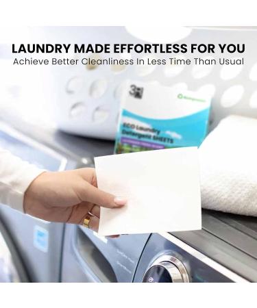 Eco-Friendly Lavender Laundry Detergent Sheets - 30 Strips for 60 Loads | Travel-Friendly Hypoallergenic No Plastic Jug - Buy Online on GoSupps.com