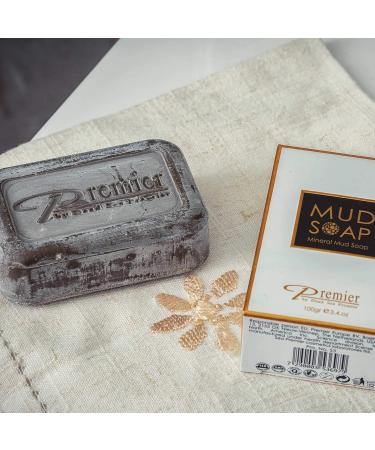Premier Dead Sea Mineral MUD Bar - Natural Body Wash Face Wash & Hand Soap for All Skin Types | Therapeutic & Antibacterial for Acne Rosacea Eczema & Psoriasis - 3.4 Oz - Buy Online on GoSupps.com
